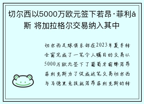 切尔西以5000万欧元签下若昂·菲利克斯 将加拉格尔交易纳入其中